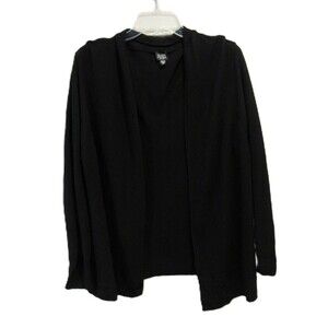 Eileen Fisher Women 1X Black Cardigan Italian Yarn Open Cardigan Sweater DAMAGED